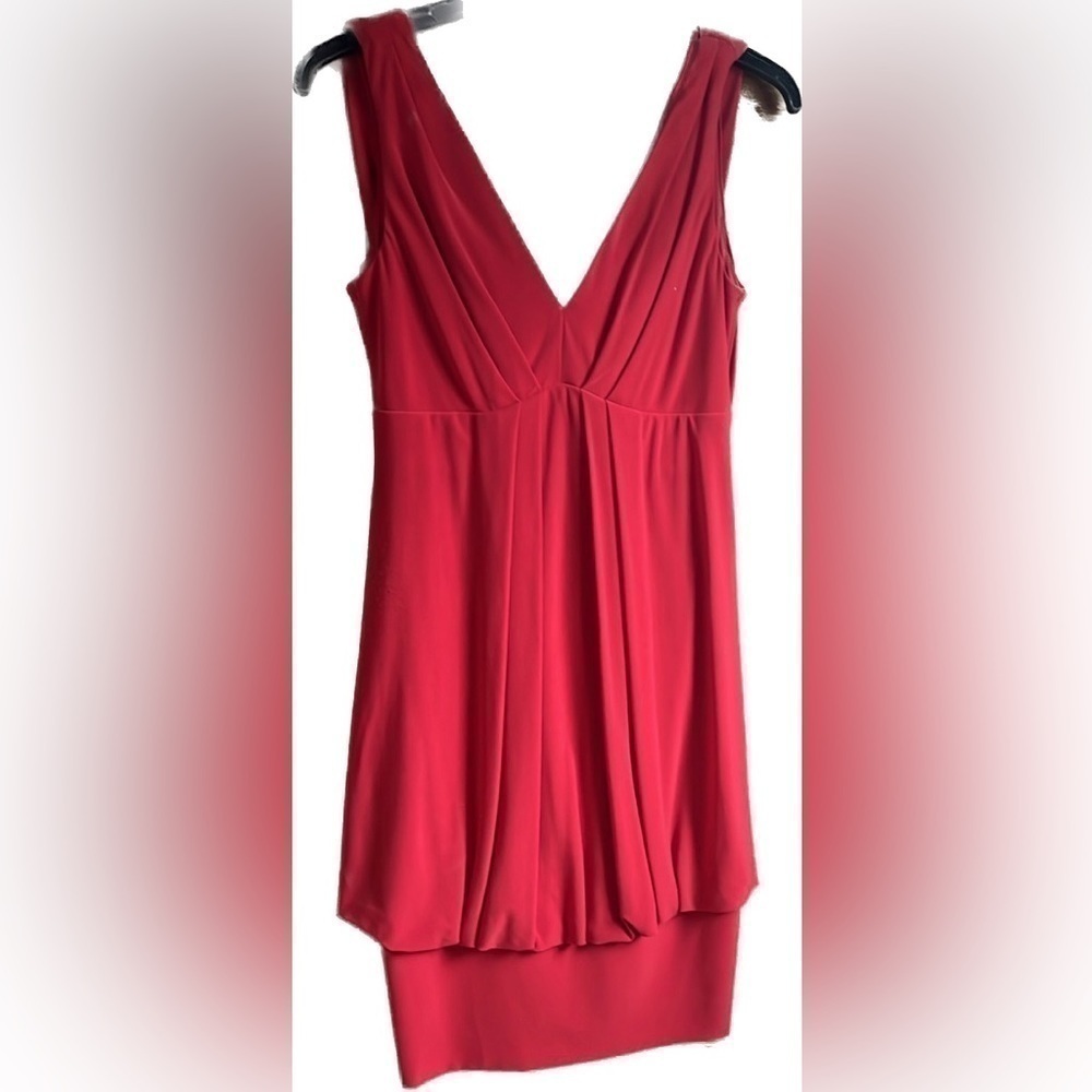 Gorgeous red “event” dress with draped back, worn 1x